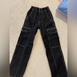 BDG Black Straight Leg Cargo Jeans